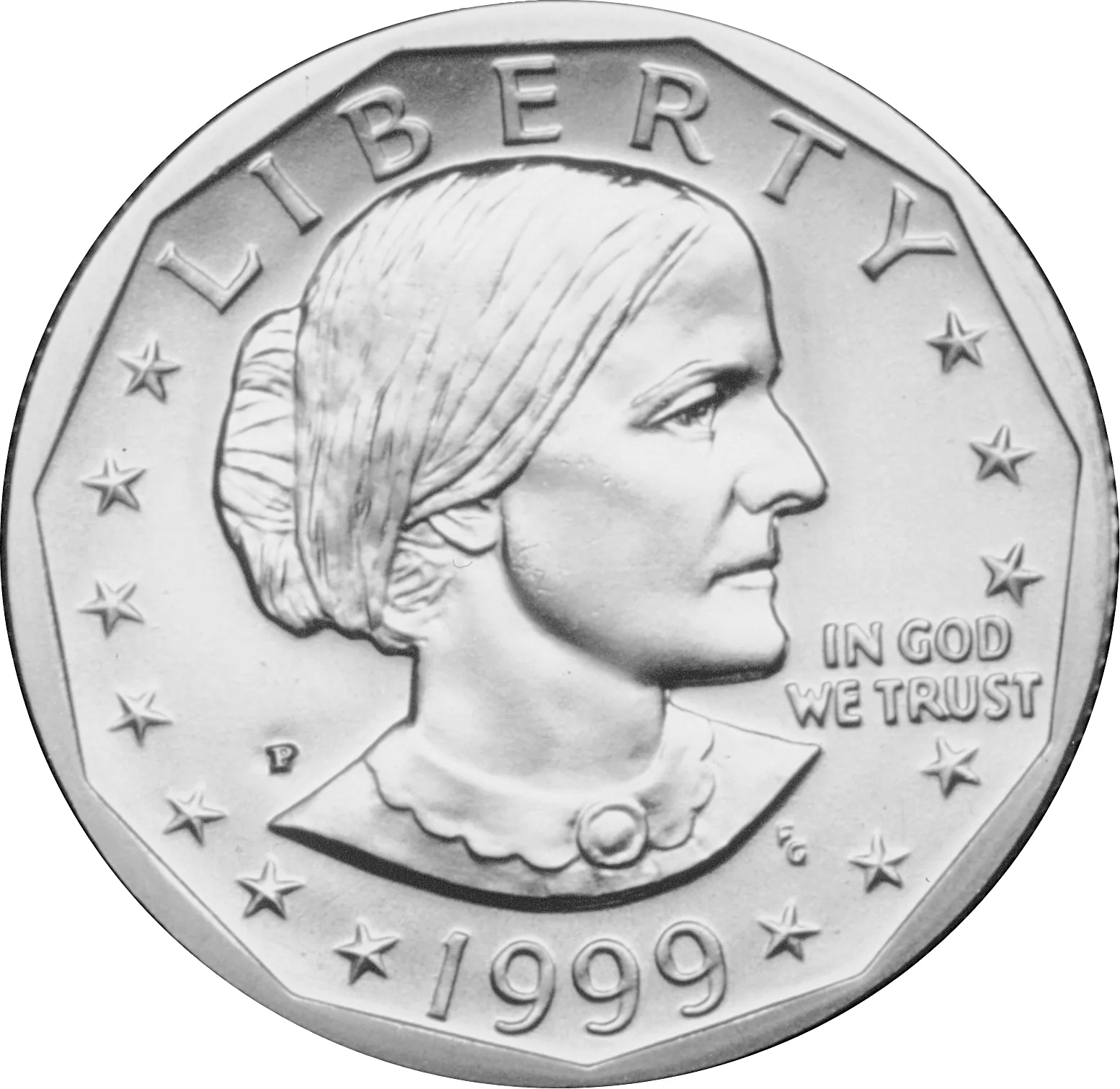 1999 Susan B. Anthony dollar, front