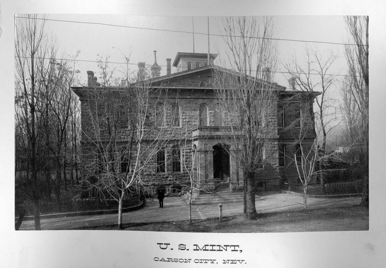 The U.S. Mint building in Carson City, Nevada, photographed in 1889