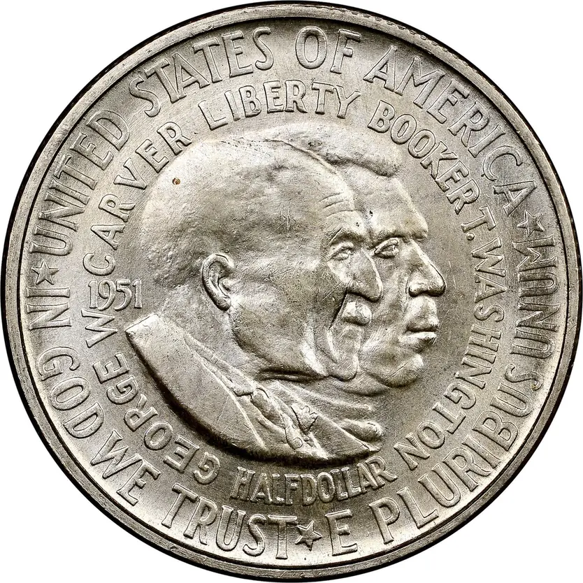 1951 Carver-Washington commemorative half dollar, front