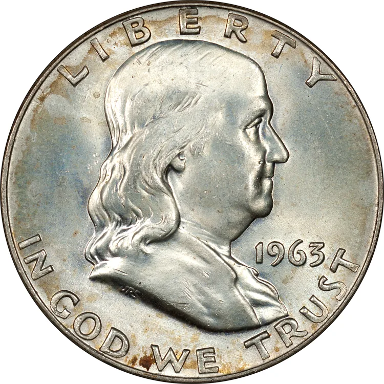1963-D Franklin half dollar, front