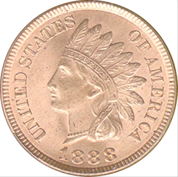 1888 Indian Head cent, front