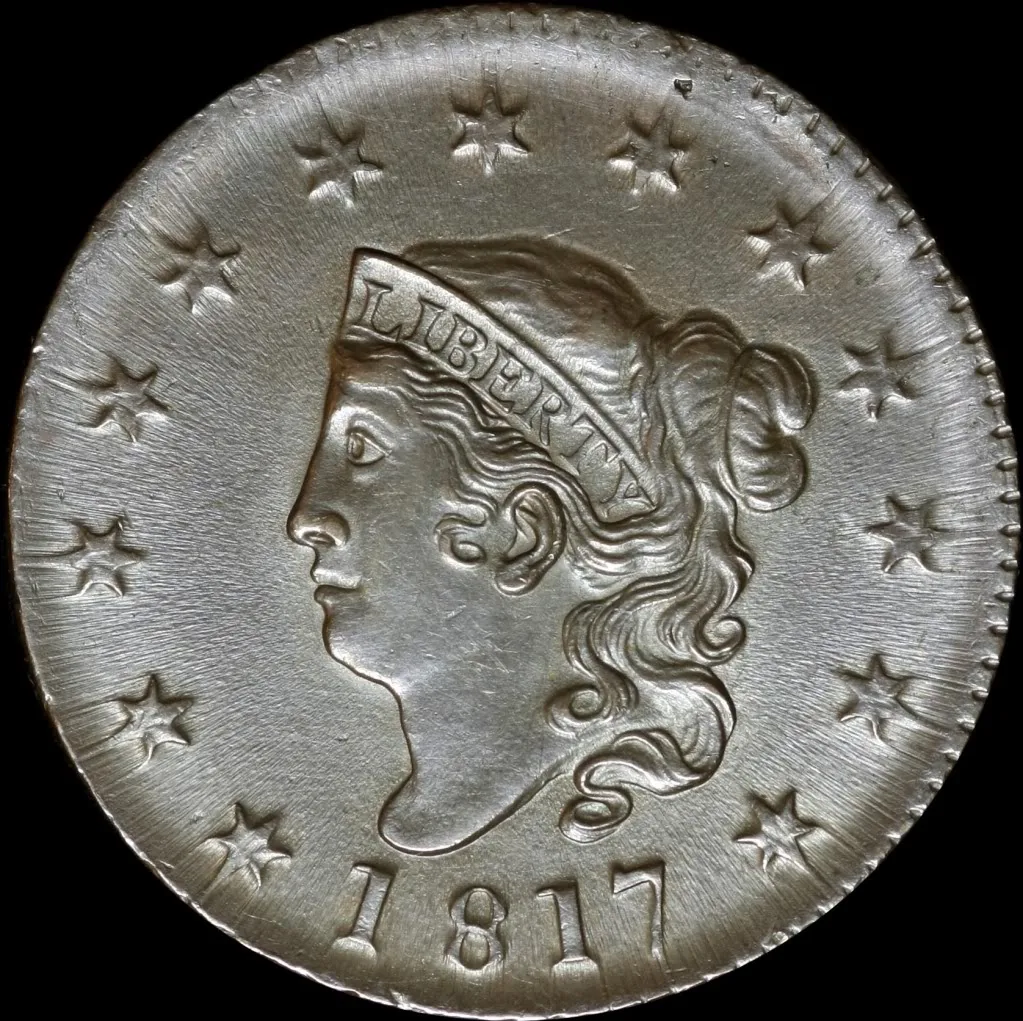 1817 Coronet large cent, front